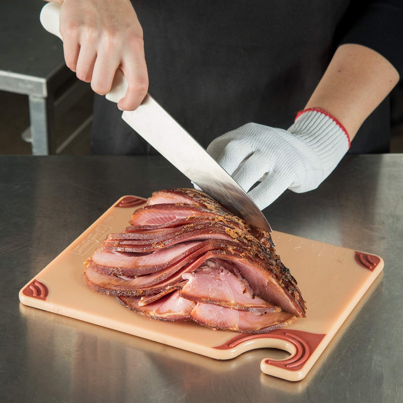 San Jamar Saf-T-Grip Plastic Cutting Board with Safety Hook  9"" x 12"" x 0.375""  Brown - Image 5